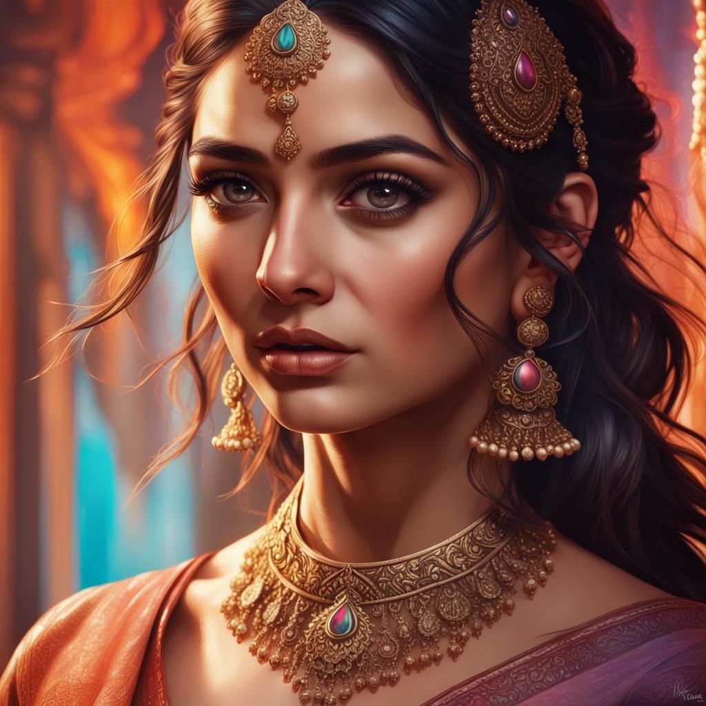 Dynamic Bollywood Movie Poster Portrait in 8K