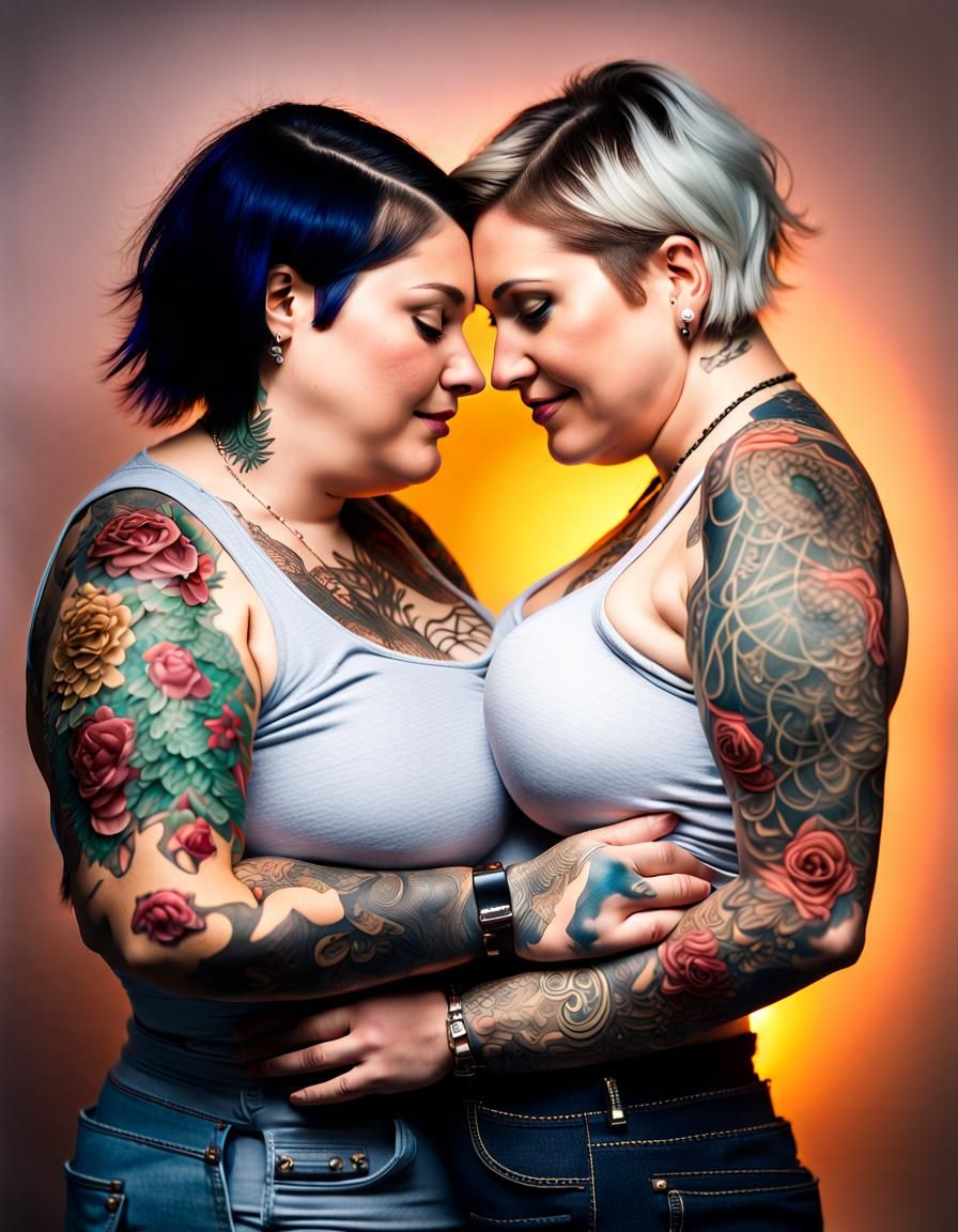Curvy Tattooed Lesbian Couple