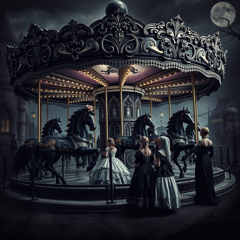 Gothic Carousel in Dark Carnival Style