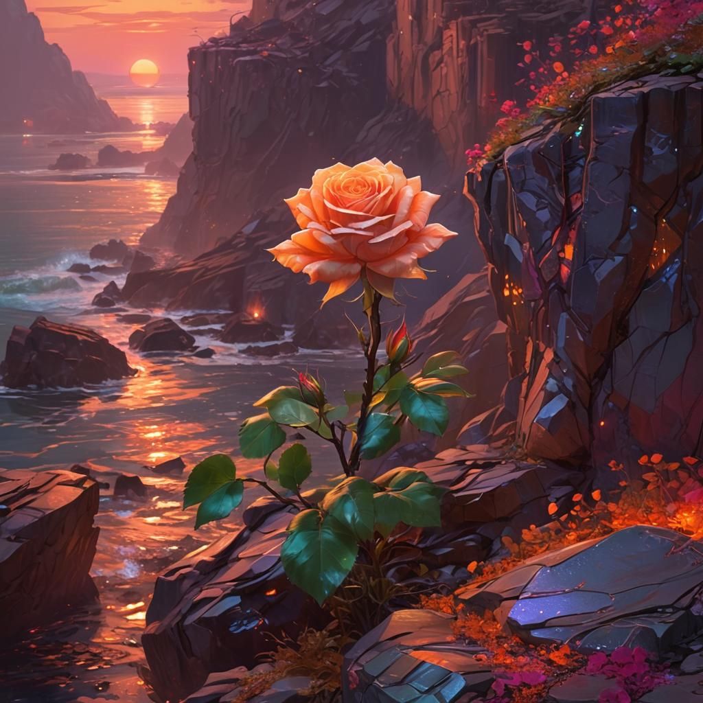 Cyberpunk Rose Blooms by Toxic Sea, Concept Art