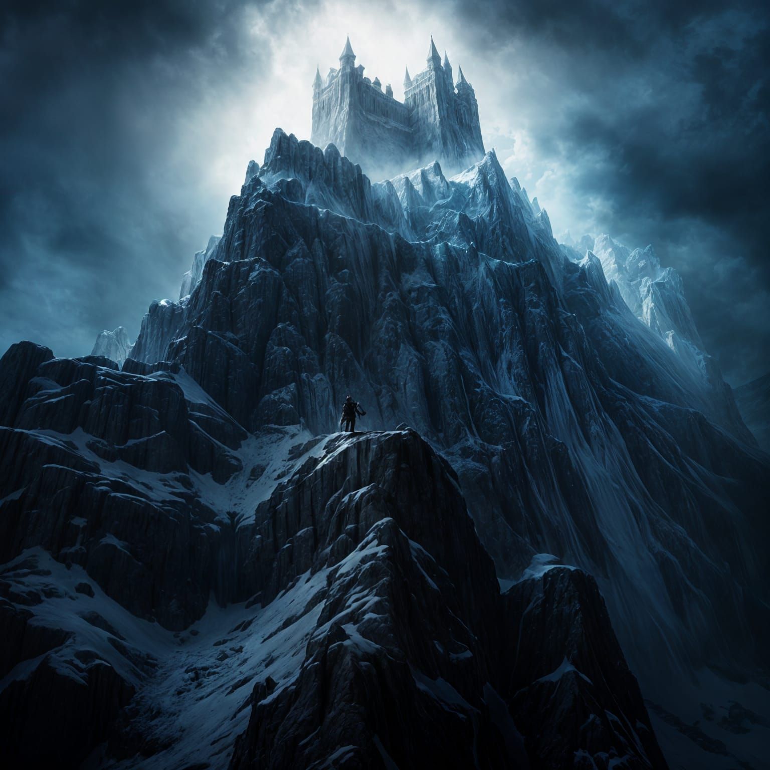 Ancient Glacier Citadel Soars Amidst Mystical Wilderness