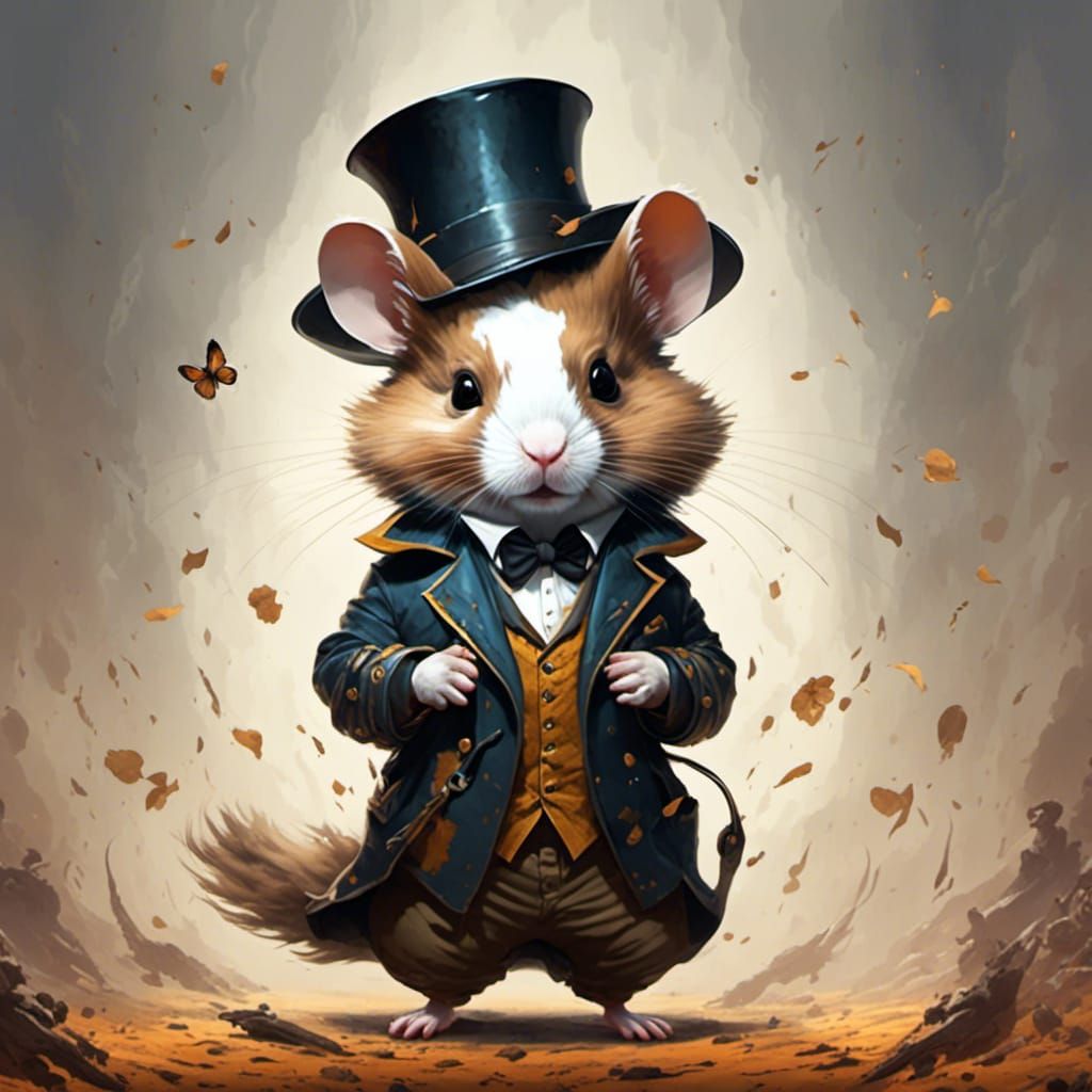 Hamster as Rorschach in Anime Style