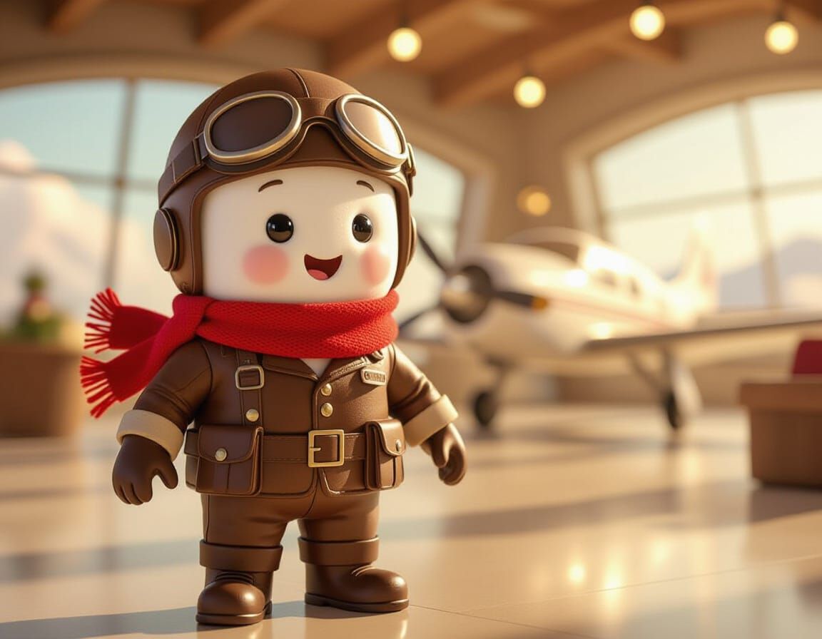 Whimsical Marshmallow Pilot Ready for Adventure in Animated ...