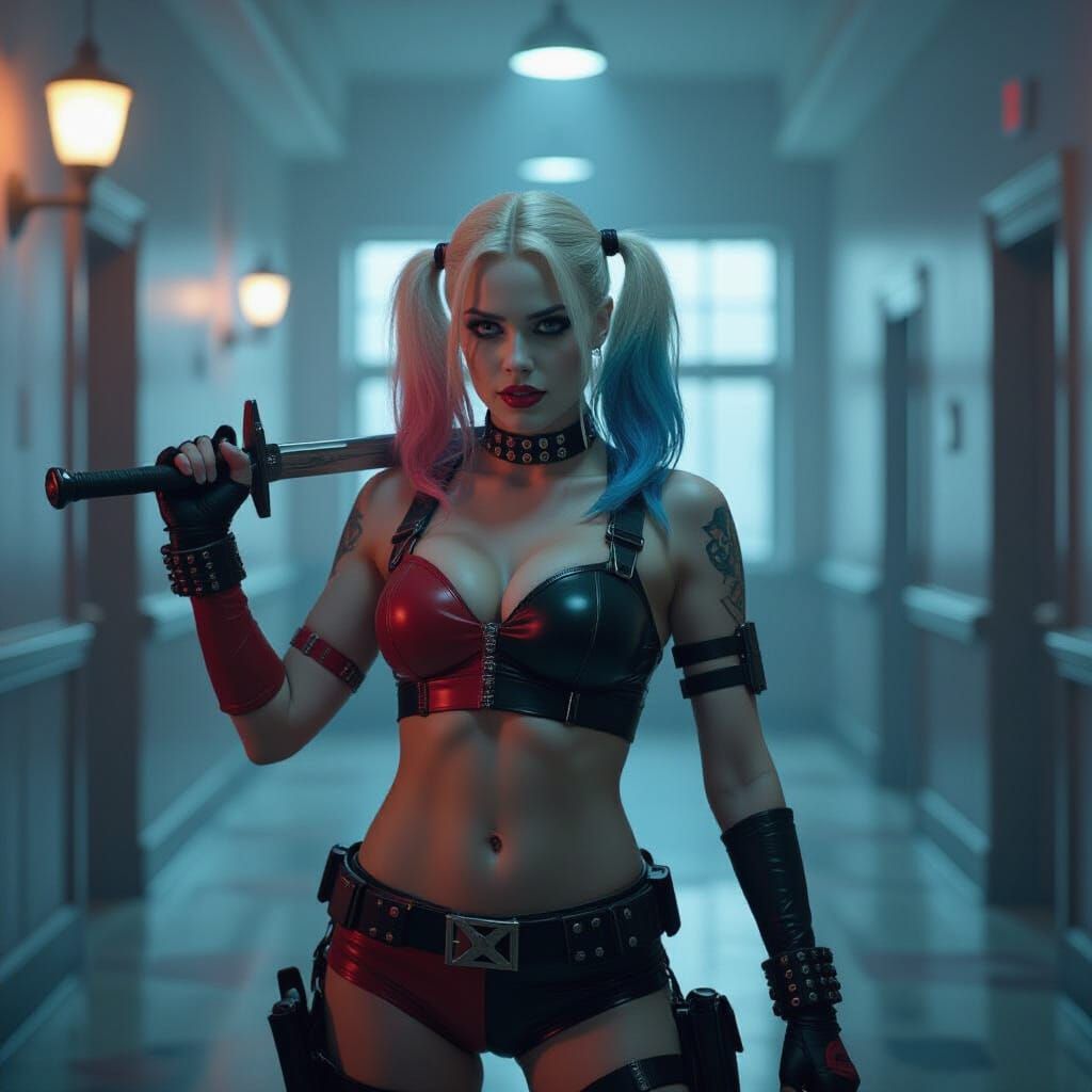 Harley Quinn in Cinematic Film Still