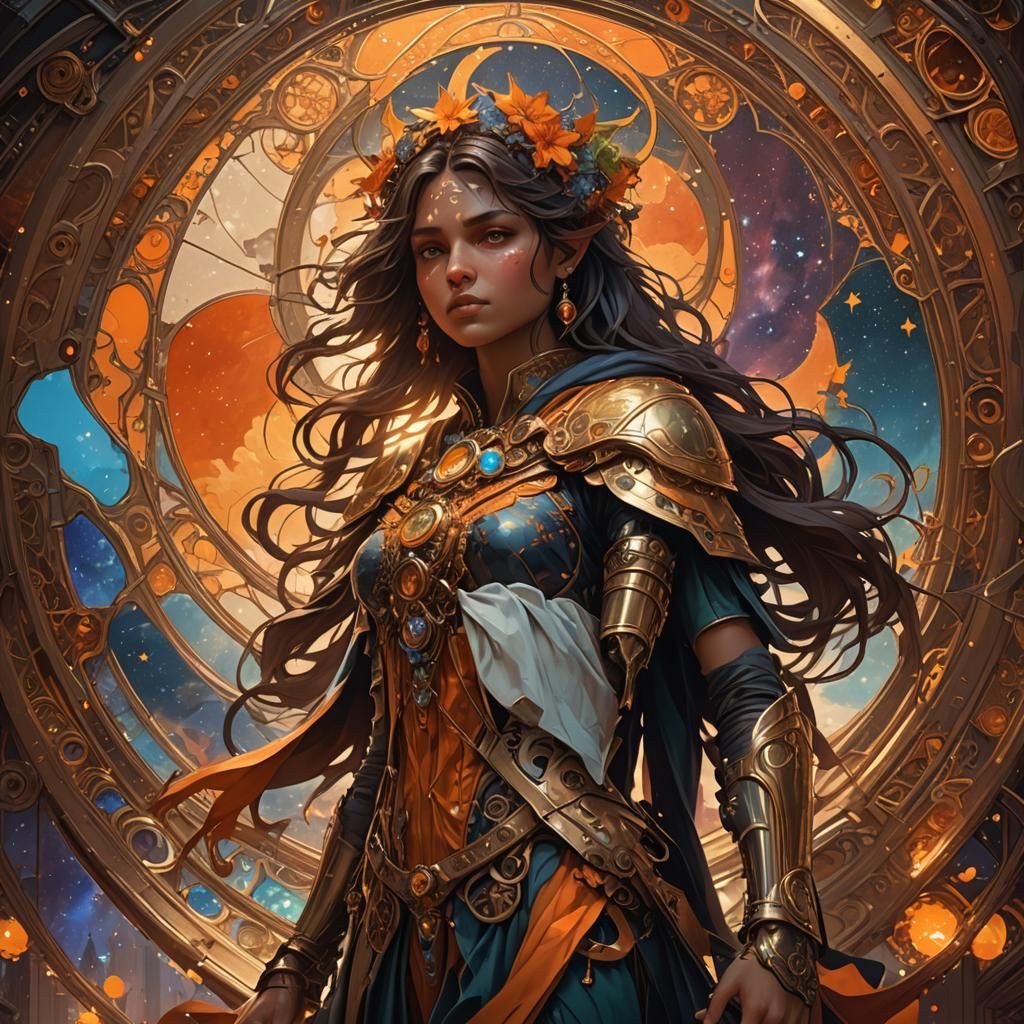 Fading Stars Concept Art in Orange and Teal