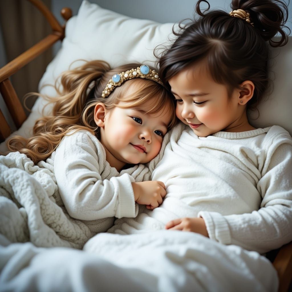 Siblings Console Their Sister in a Futuristic, Dreamlike Set...