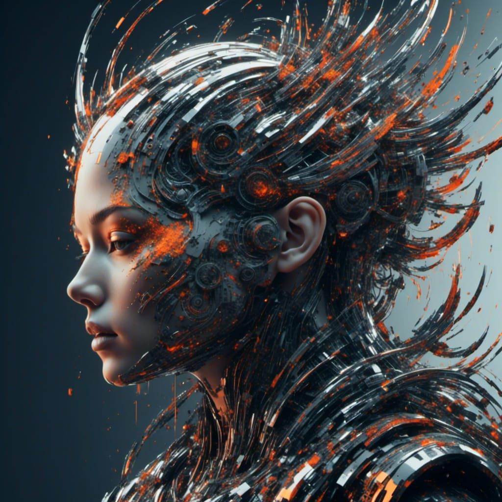 Abstract Glitch Art with Digital Decay Effects