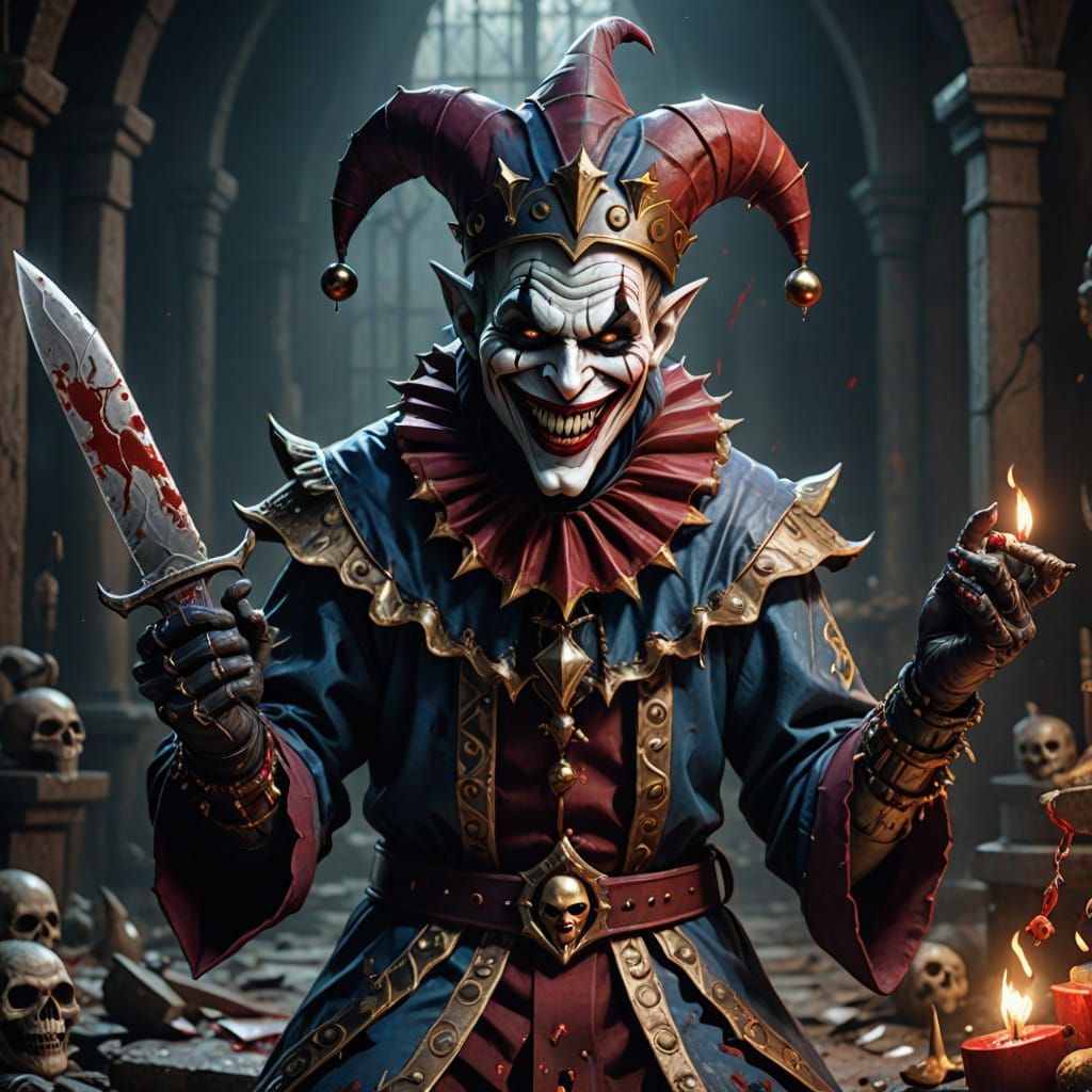 Fearsome Jester in a Fantastical Realm
