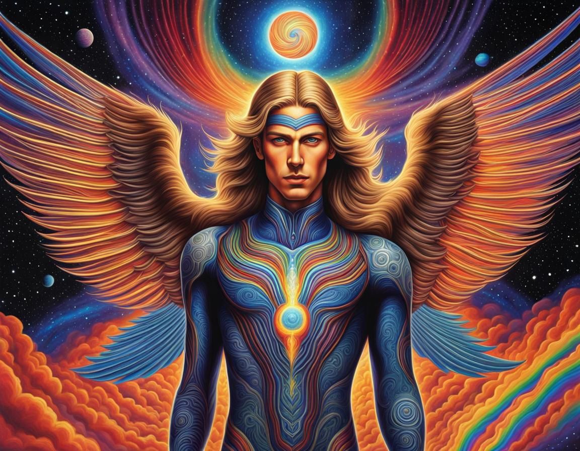 Vision Quest 240411A (Visionary Art in the Style of Alex Gre...