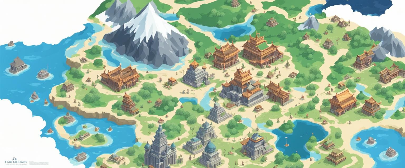 Detailed Map with Intricate Graphics