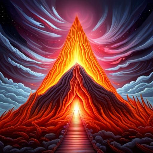 Volcanic Spear in Graffiti Art Style