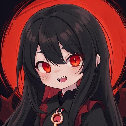 Anime Vampire Girl in Japanese Manga Style