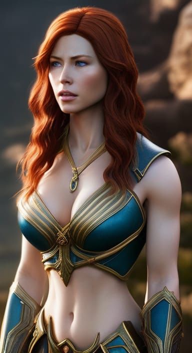 Jessica Biel as Triss Merigold: Hyperrealistic Digital Art