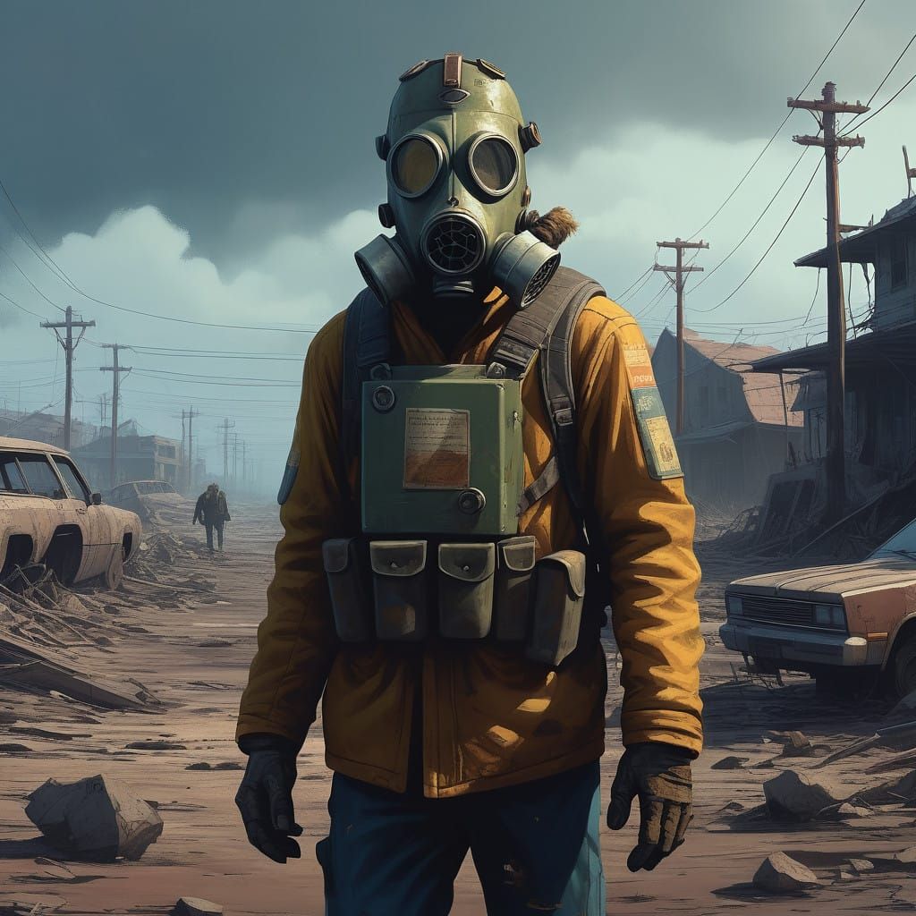 Battle-Scarred Survivor Walks Post-Apocalyptic Wasteland in...