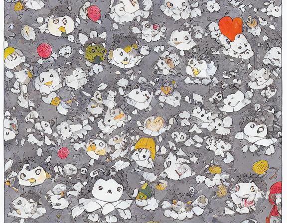 Angry Cute Duckling in Anime Style