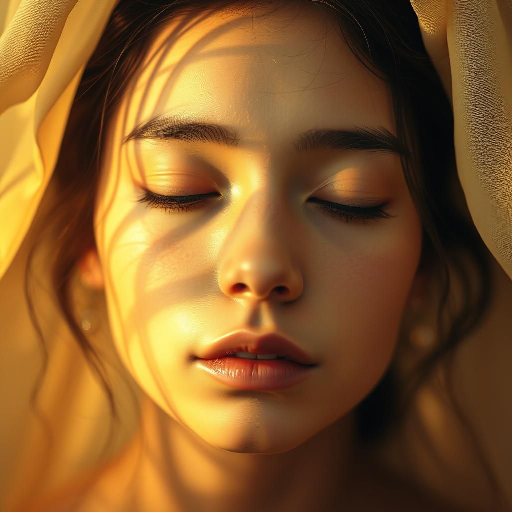 Peaceful Portrait in Dreamy Digital Art Style