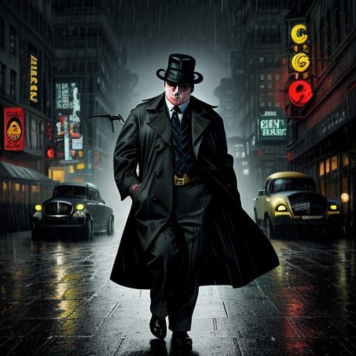 Gumshoe Penguin Investigates Gotham Night