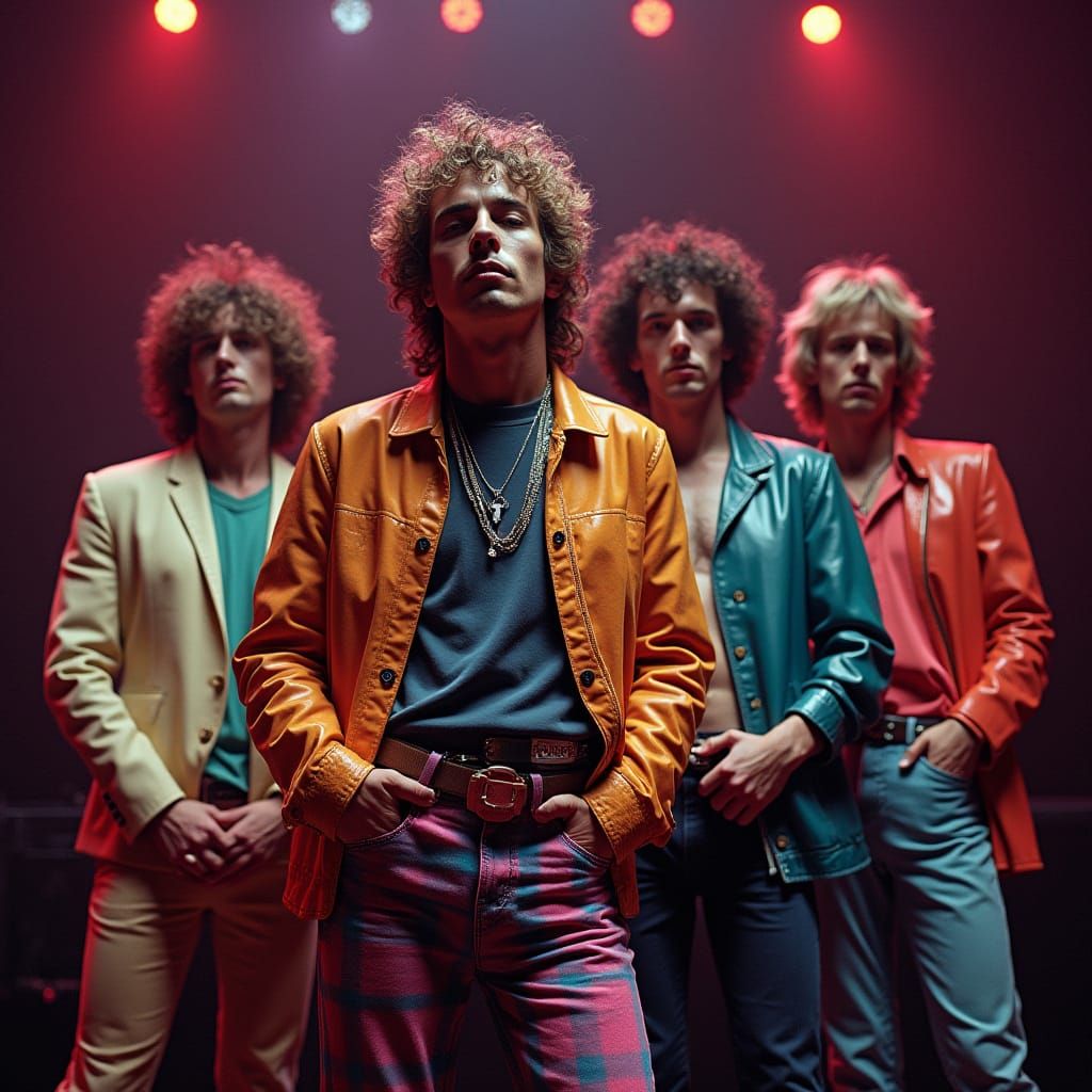 Hyperrealistic 90s Rock Band Performance