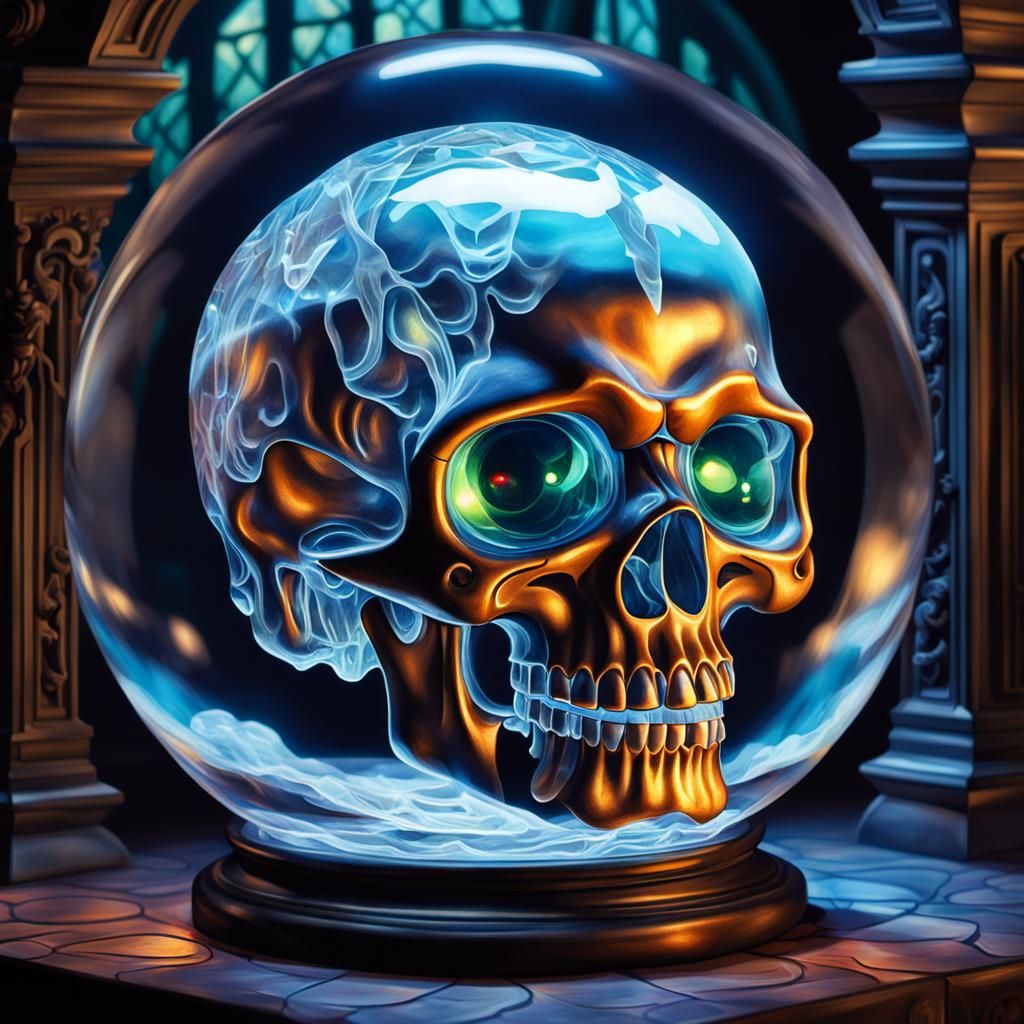 Crystal Skull Hologram in Crystal Ball
