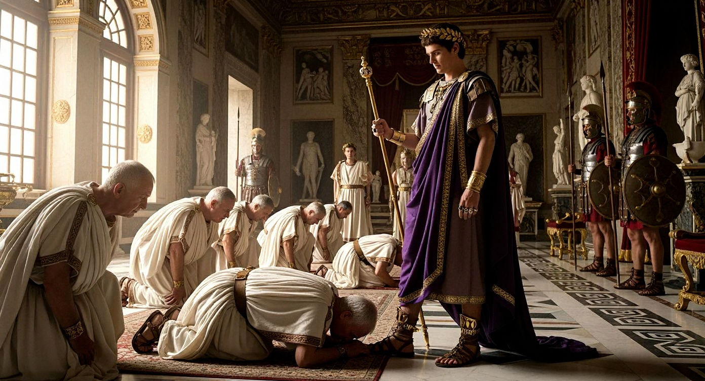 Emperor Nero in Lavish Roman Imperial Palace