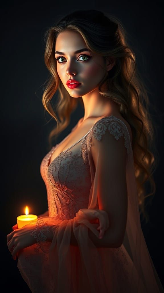 Ethereal Glass Goddess in Dreamlike Atmosphere