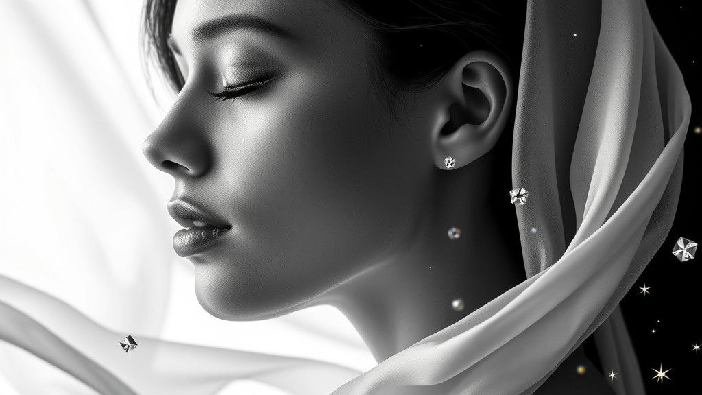 Ethereal Woman: High-Contrast Portrait in Dramatic Style