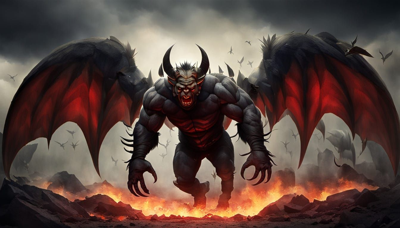 Surreal Devil in Hellish Descent