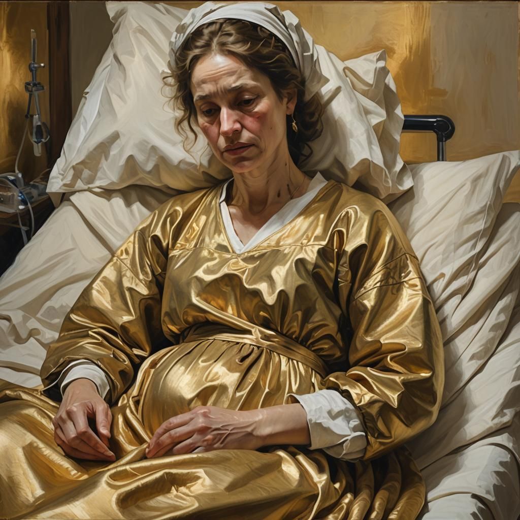 (A close shot of a beautiful woman giving birth in the labou...