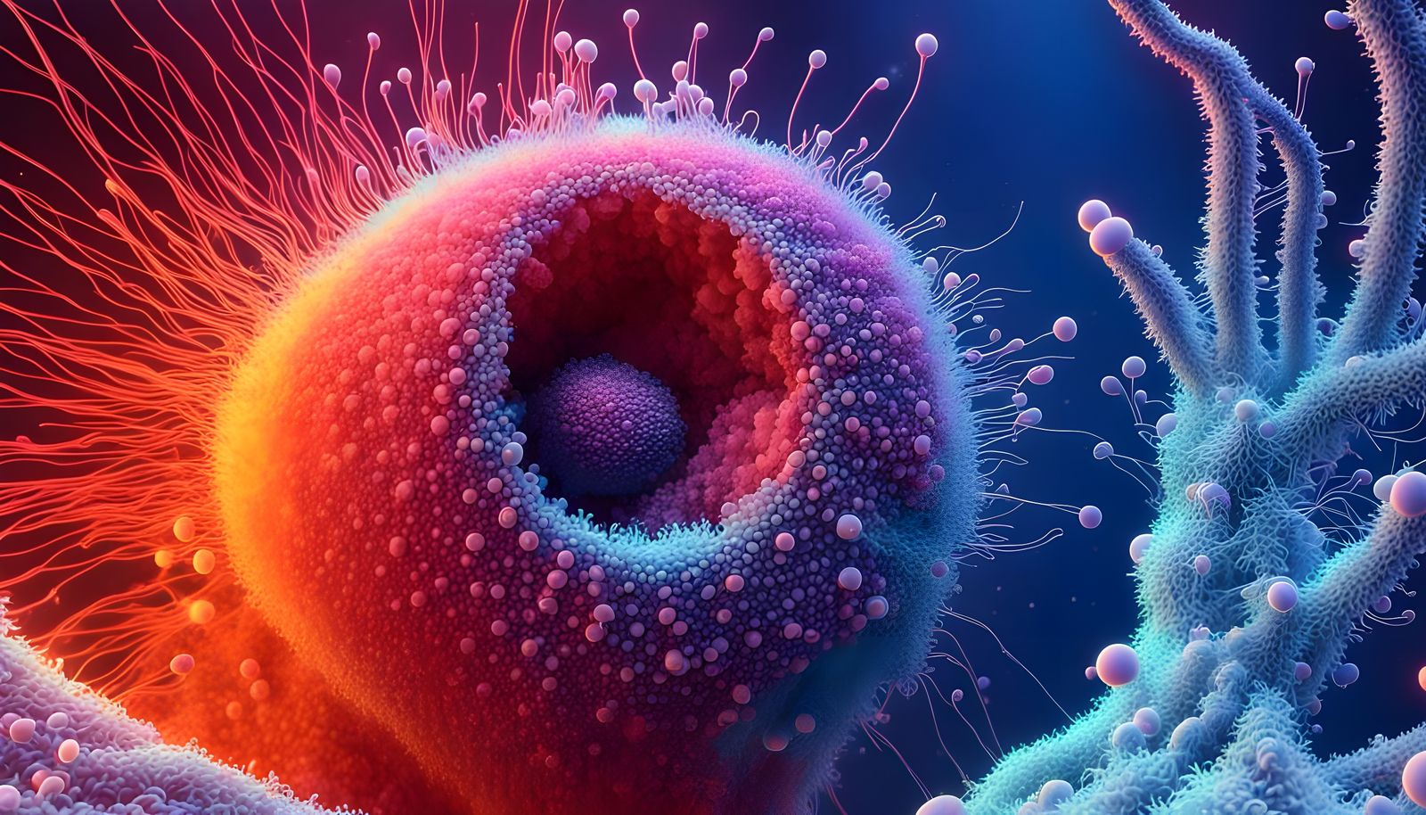 Lively Bacteria Rave with Exploding Fungi Spores