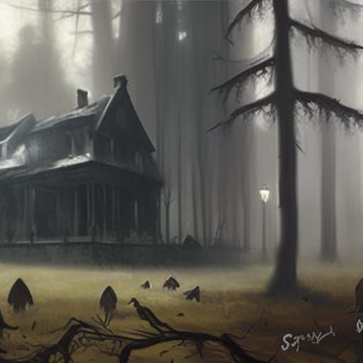 Sinister Ghosts Haunt Spooky Forest Hotel