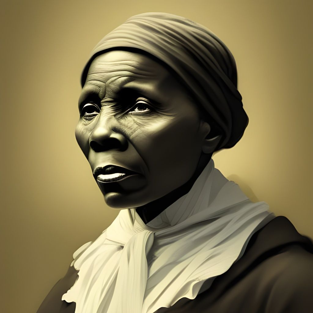 Detailed Portrait of Harriet Tubman in Digital Art