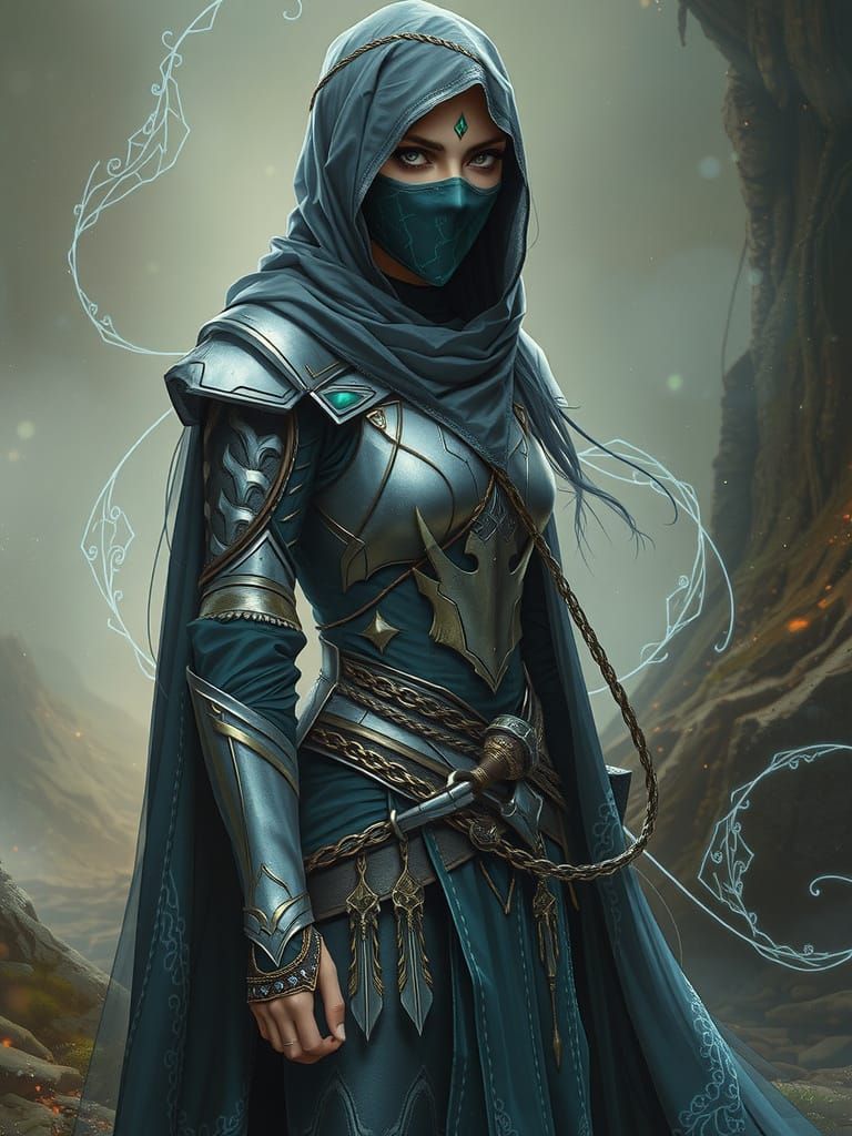 Mysterious Assassin Nythra in Sovngarde Armor, Ethereal Fore...