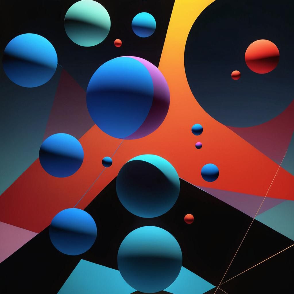 Abstract Geometric 3D Fluorescent Design in CGI