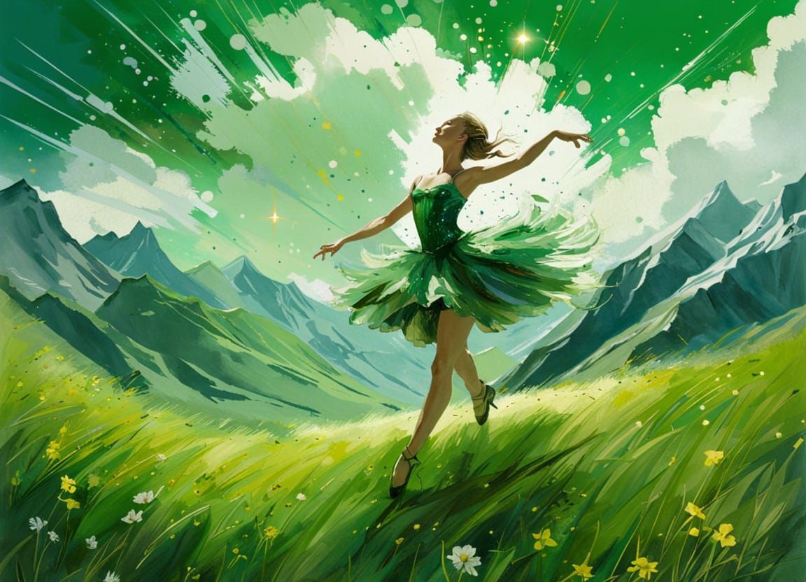 Celestial Ballerina Dances on Alpine Hills