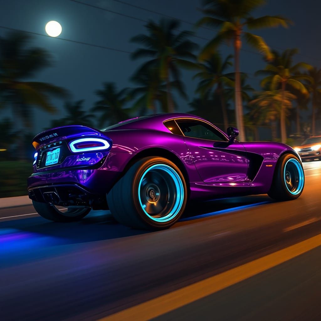 Purple Chrome Viper Street Race in Detailed Matte Painting