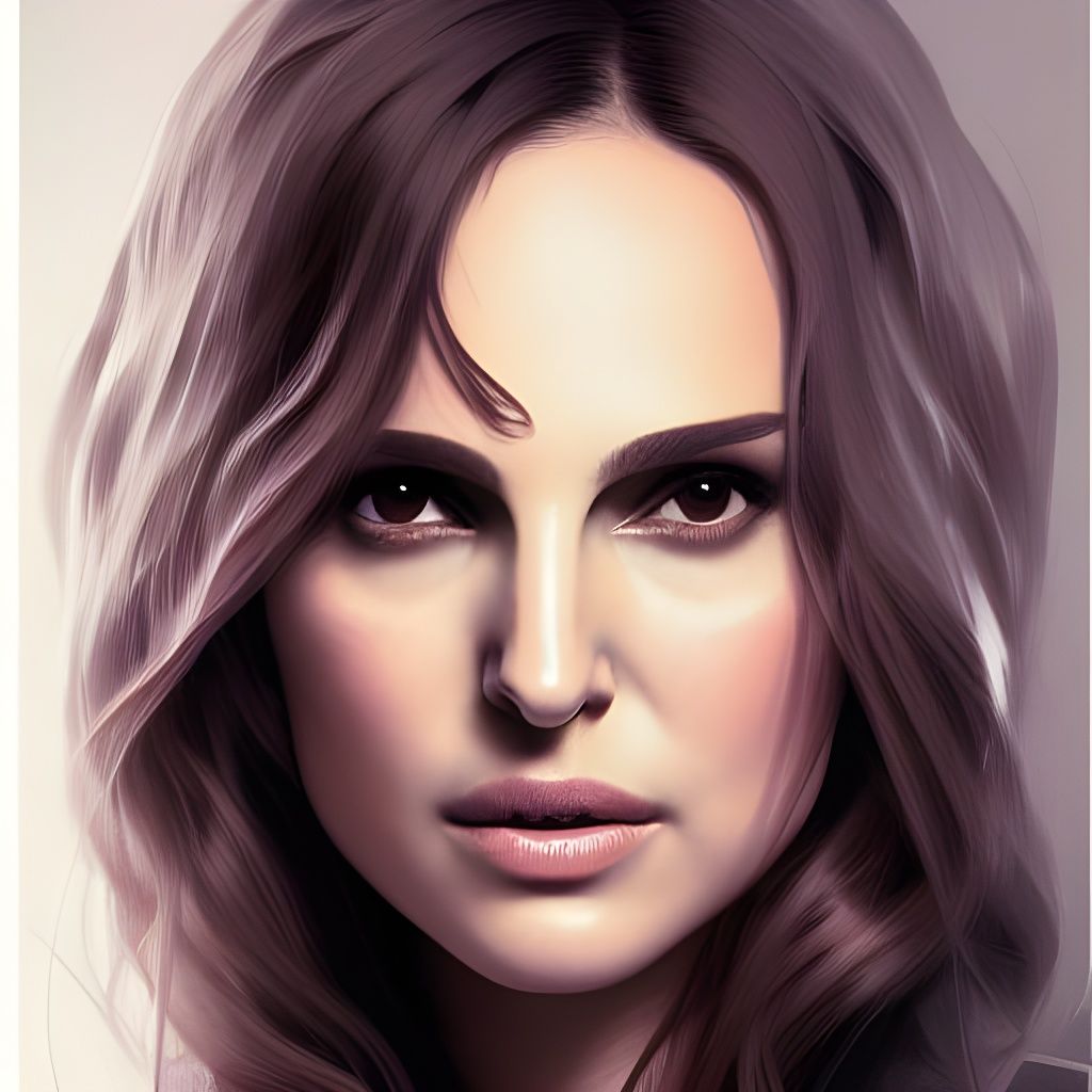 Natalie Portman Portrait in Hyperdetailed Style