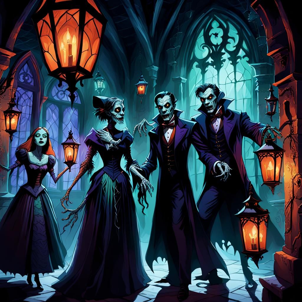 Monster Mash in a Haunted Mansion, Gothic Art