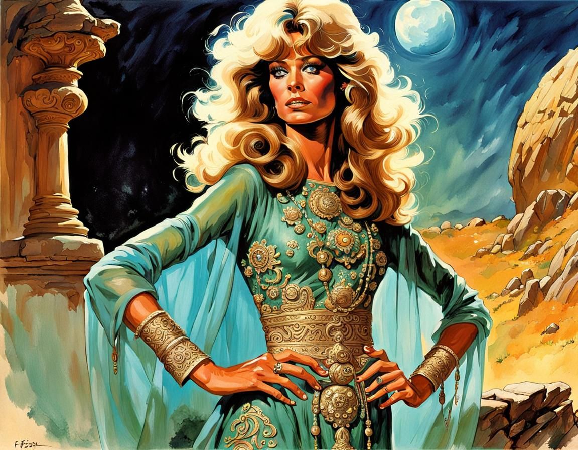 Fantasy Fortune Teller in Frank Frazetta Style