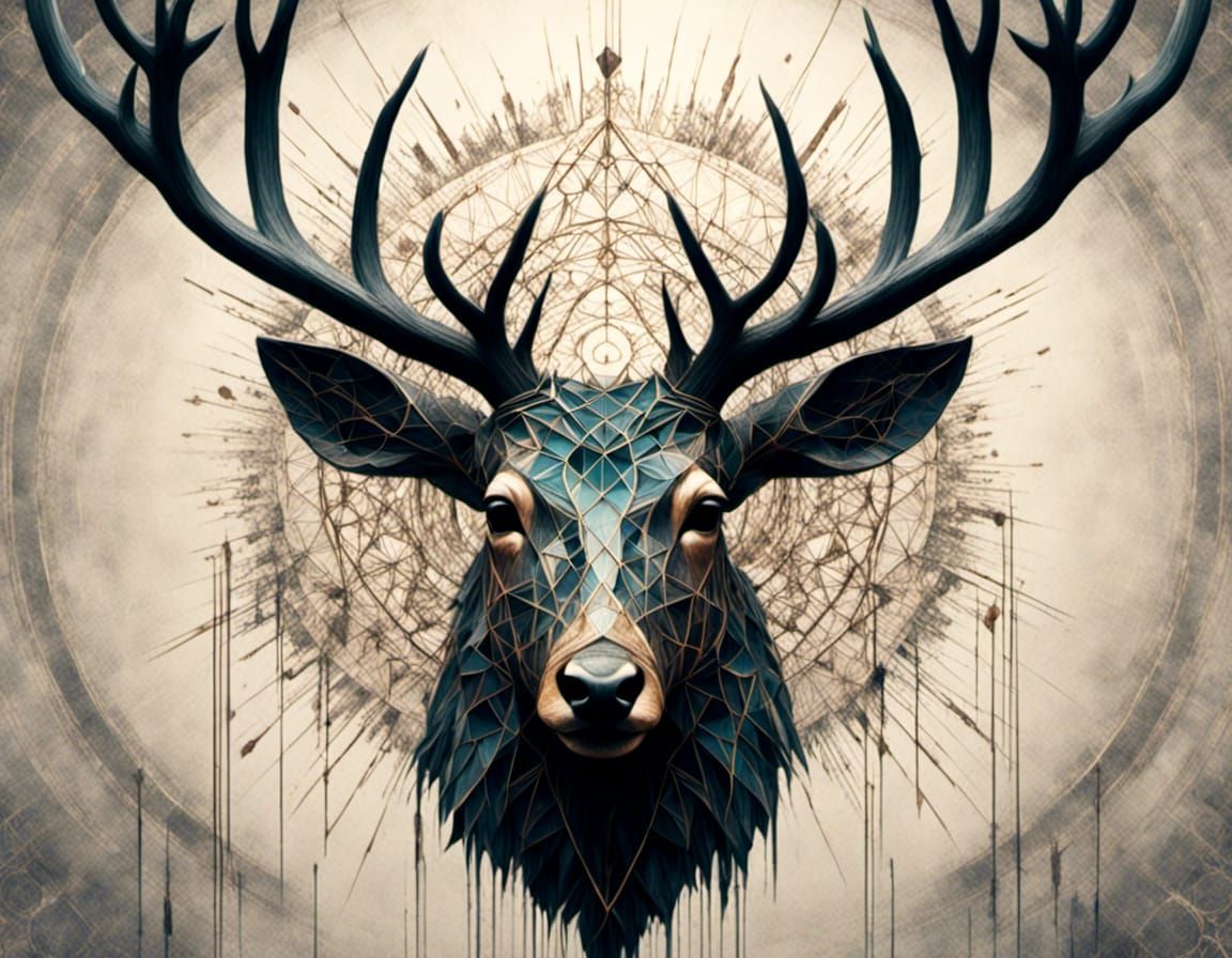 Geometric deer head