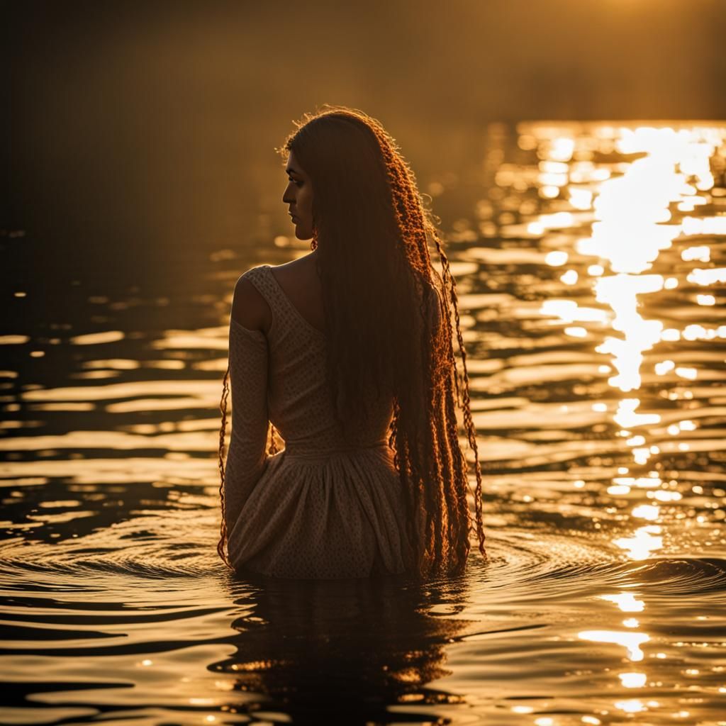 Mysterious Woman Lost in Sakarya River at Golden Hour