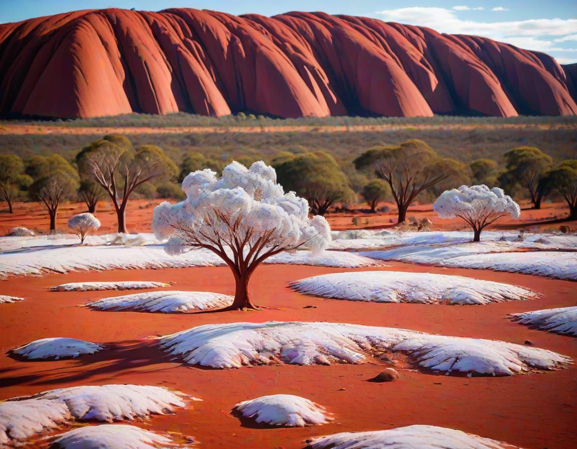 Icy Uluru: Australian Landscape Transformed