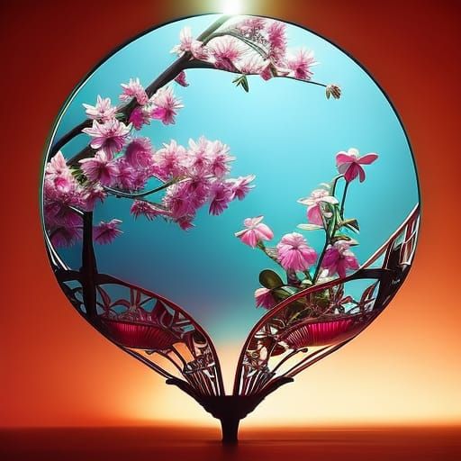 Cyberpunk Cherry Blossoms in Full Bloom