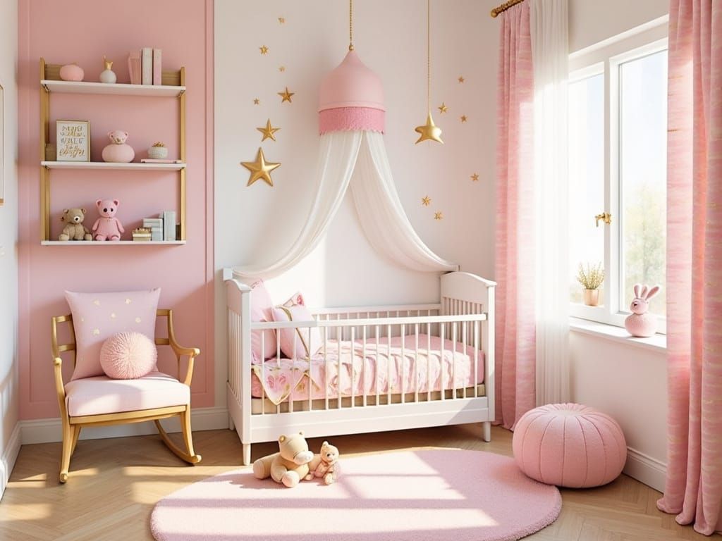 Dreamy Baby Girl Nursery in Pastel Pink and White