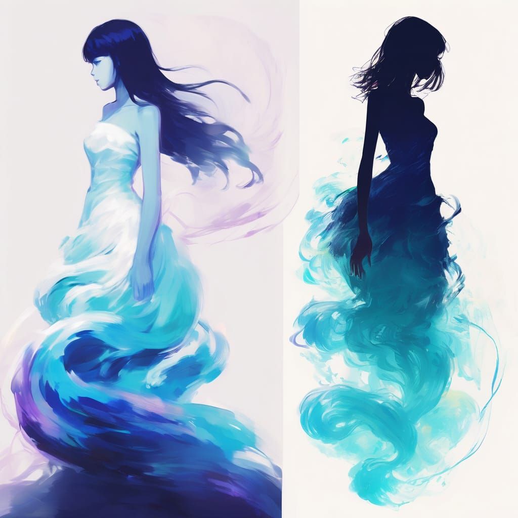 Ornate High-Fantasy Dress with Luminous Layers