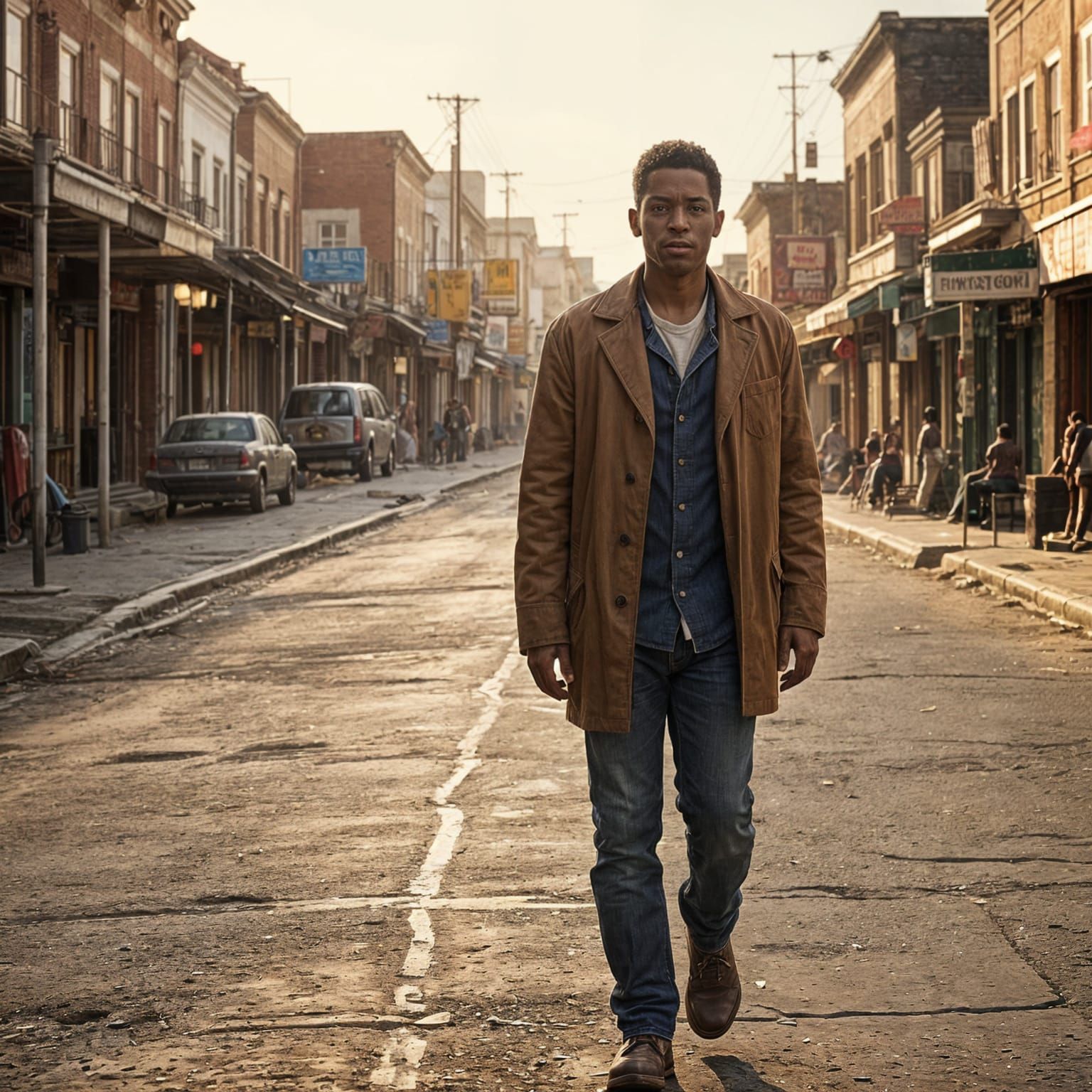 Forgotten Town: Cinematic Still of Isolation and Resilience