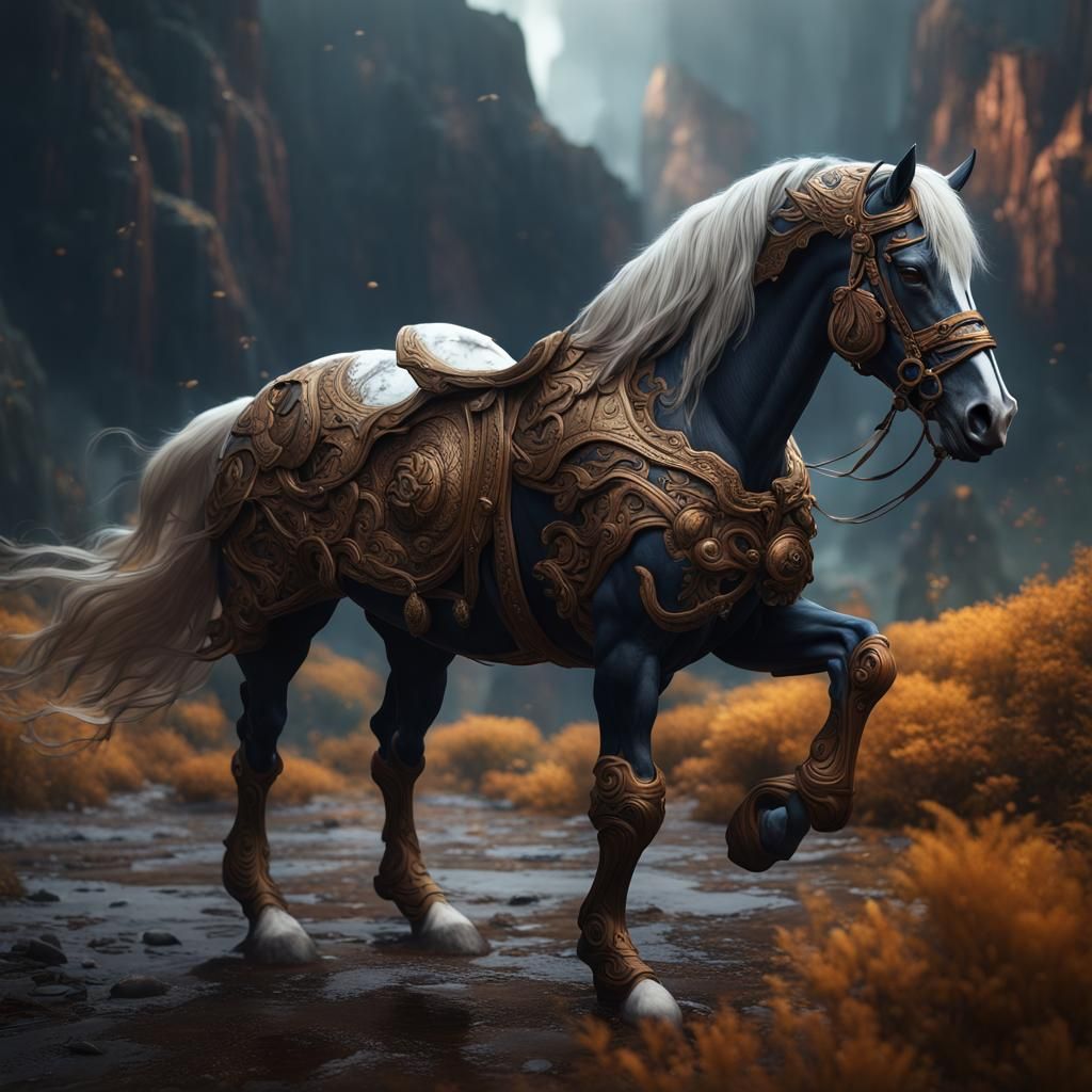 Fantastical Horse in Detailed Matte Painting