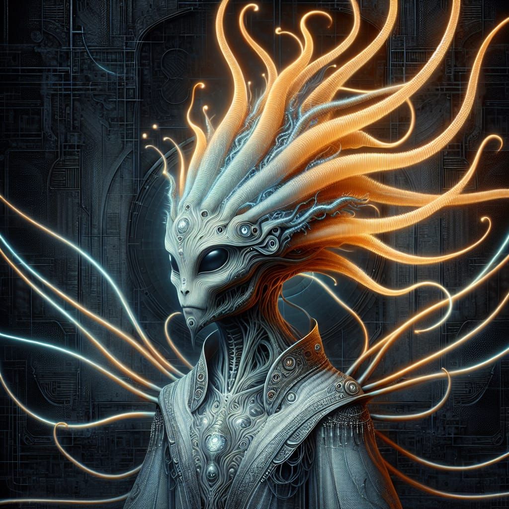 Alien Manticore with Tentacle Hair in Pre-1912 Style