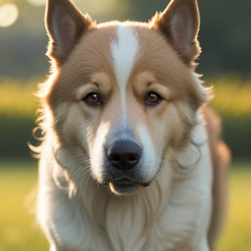 Italian Coarse-Haired Segugio Dog Portrait in Golden Light