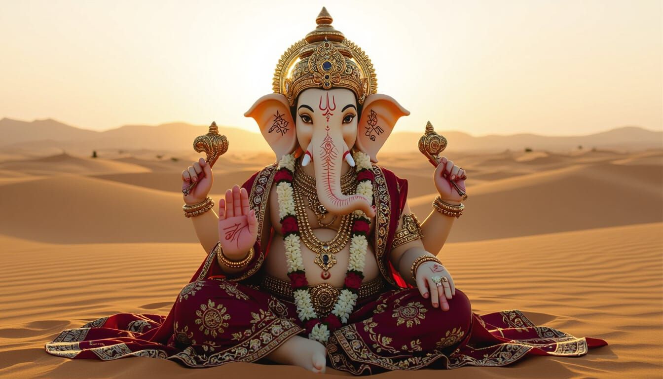 Lord Ganesha in Dior, Desert Oasis Portrait