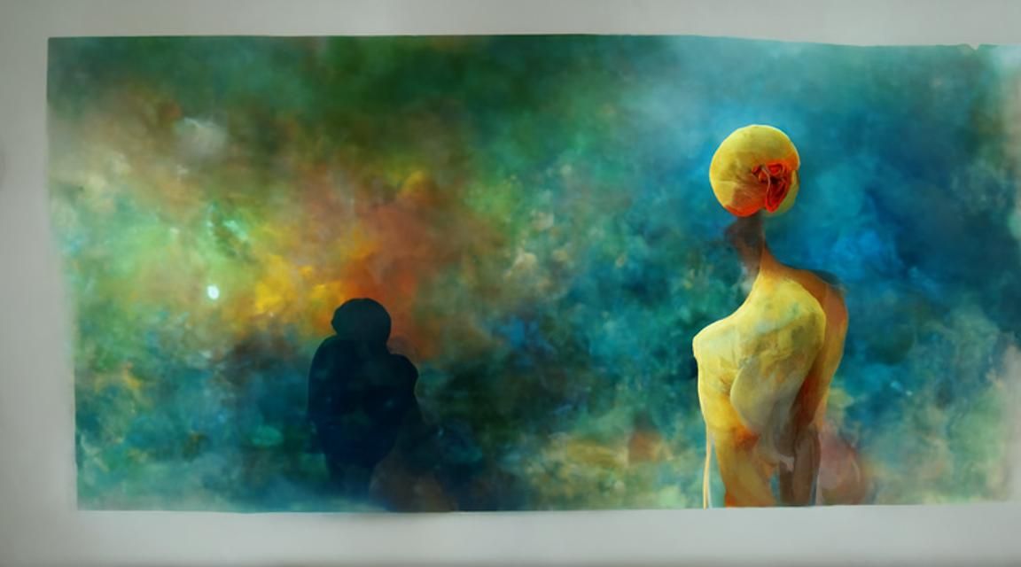 Surreal Portrait of Loneliness in Cosmic Style